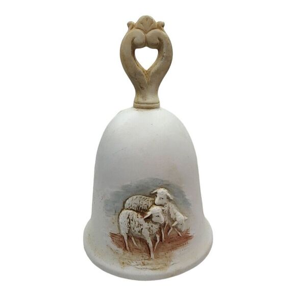 Homco Bell Christmas Vintage Nativity Bell hand painted porcelain bisque - Picture 4 of 4